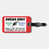 alleen AVGAS/100LL-brandstof Bagagelabel (Achterkant horizontaal)