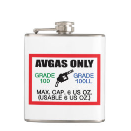 alleen AVGAS/100LL-brandstof Heupfles
