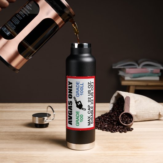 alleen AVGAS/100LL-brandstof Waterfles (Koffie (Gedraaid)  )