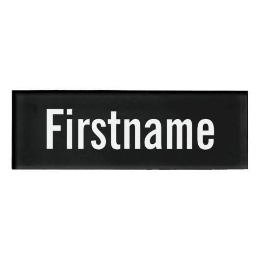Alleen basis aangepaste naam - zwart-wit naambadge (Voorkant)
