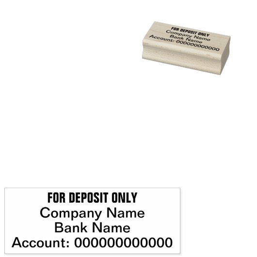 Alleen bedrijfsnaam bankrekeningnummer voor aanbet rubberstempel (Gestempeld)