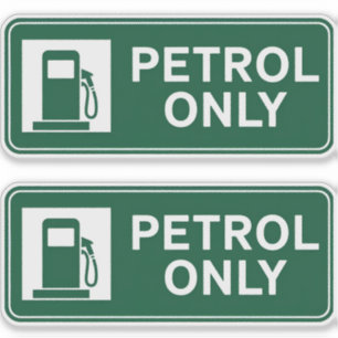 Alleen benzine sticker