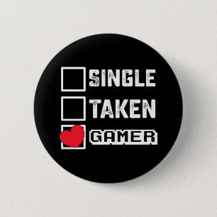 Alleen Bezette Gamer Gamen Spellen Valentijnsdag Ronde Button 5,7 Cm