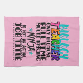 Alleen biologie-leraar omdat fulltime multi theedoek (Horizontaal)