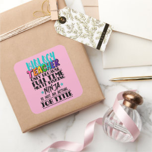 Alleen biologie-leraar omdat fulltime multi vierkante sticker