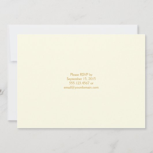 Alleen Bleek Goud en  Gouden Bloemen Receptie Kaart (Achterkant)