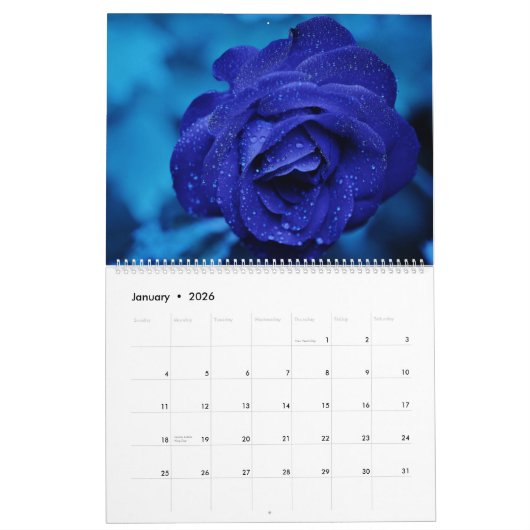 Alleen bloemen persoonlijke naam en jaaragenda kalender (Jan 2026)