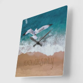 Alleen blokflesjes aan de kust vierkante klok (Hoek)