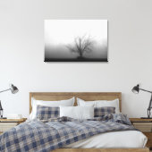 Alleen - boom in de ochtend mist Verpakt Canvas Afdruk (Insitu (Slaapkamer))