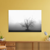 Alleen - boom in de ochtend mist Verpakt Canvas Afdruk (Insitu (Woonkamer))