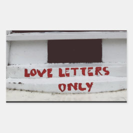 Alleen briefsleuf voor liefdesbrieven rechthoekige sticker
