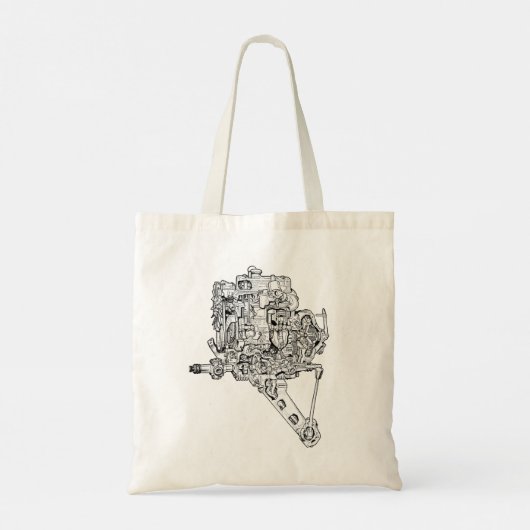 Alleen Britse Motormagazine Canvas Tas (Achterkant)