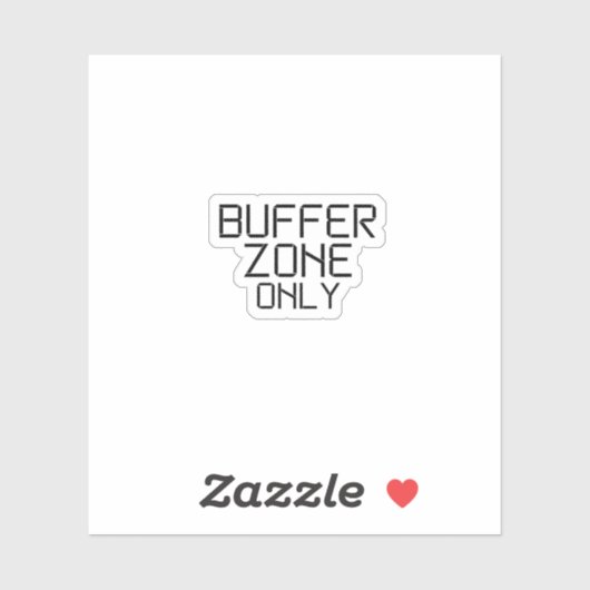 Alleen Buffer Zone Minimalistische Technische Lapt Sticker (Vel)