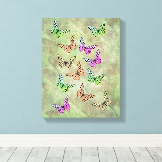 Alleen Butterflies Canvas Afdruk (Insitu (Houten vloer))