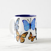 Alleen Butterflies Tweekleurige Koffiemok (Voorkant links)