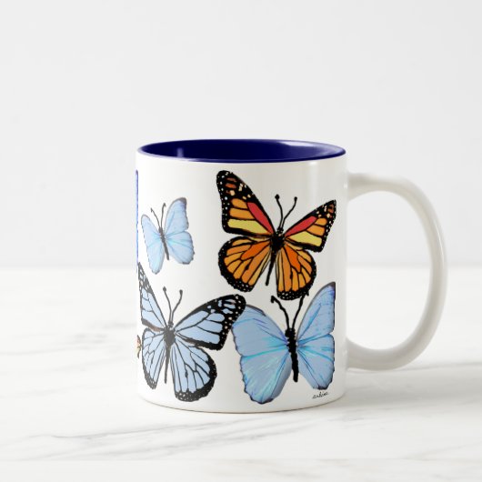 Alleen Butterflies Tweekleurige Koffiemok (Rechts)