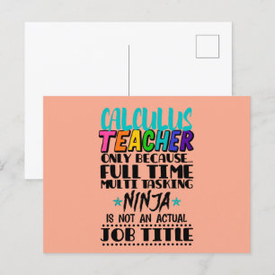 Alleen calculator voor leraar omdat fulltime multi briefkaart