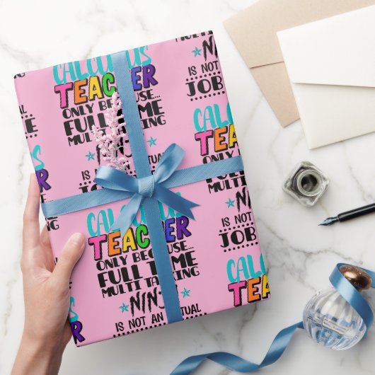Alleen calculator voor leraar omdat fulltime multi cadeaupapier (Geschenken)