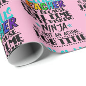 Alleen calculator voor leraar omdat fulltime multi cadeaupapier (Rol Hoek)