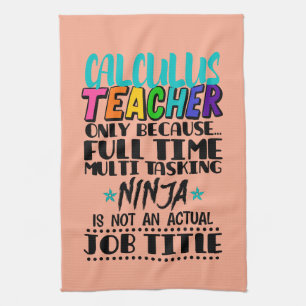 Alleen calculator voor leraar omdat fulltime multi theedoek