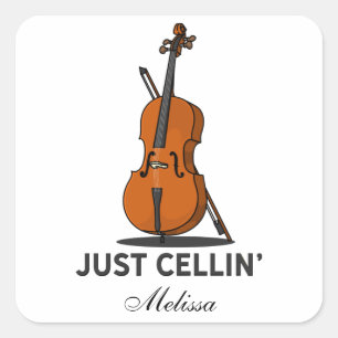 Alleen Cellin Cello Musician Custom Vierkante Sticker