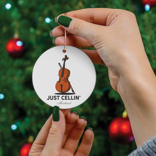 Alleen Cellist Performance Music Cello Custom Keramisch Ornament