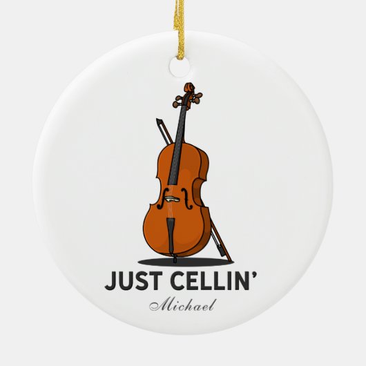 Alleen Cellist Performance Music Cello Custom Keramisch Ornament (Achterkant)