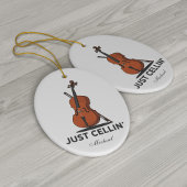 Alleen Cellist Performance Music Cello Custom Metalen Ornament