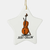 Alleen Cellist Performance Music Cello Keramisch Ornament (Rechts)