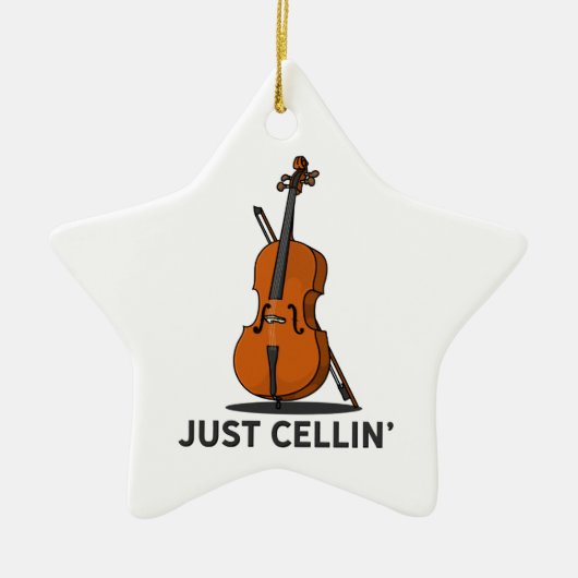 Alleen Cellist Performance Music Cello Keramisch Ornament (Voorkant)