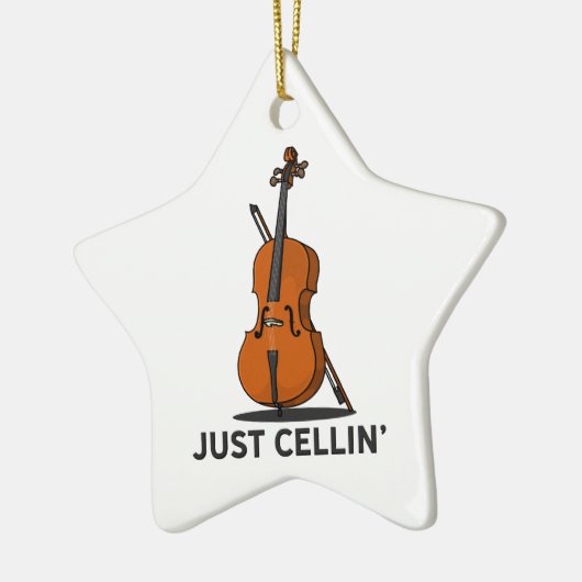 Alleen Cellist Performance Music Cello Keramisch Ornament (Links)
