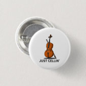 Alleen Cellist Performance Music Cello Ronde Button 3,2 Cm (Voorkant /achterkant)