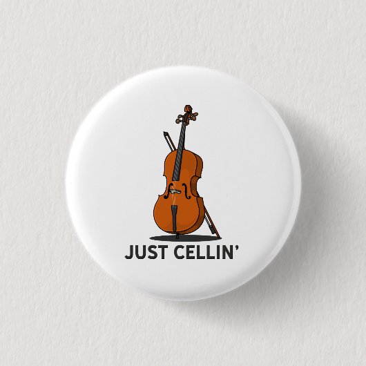 Alleen Cellist Performance Music Cello Ronde Button 3,2 Cm (Voorkant)