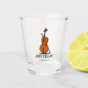 Alleen Cellist Performance Music Cello Shot Glas