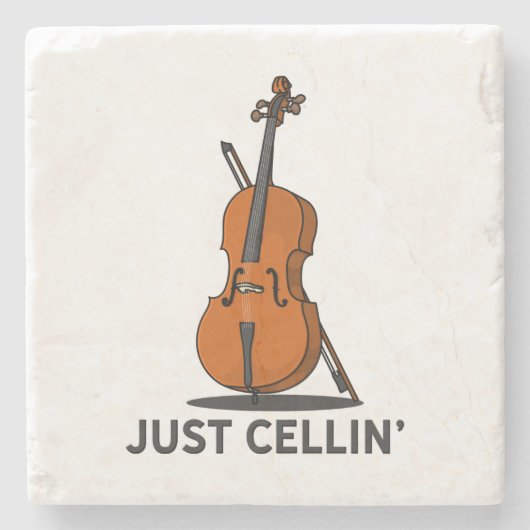 Alleen Cellist Performance Music Cello Stenen Onderzetter (Voorkant)