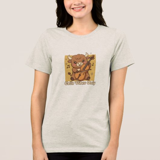Alleen Cello Vibes Tri-Blend Shirt (Voorkant)