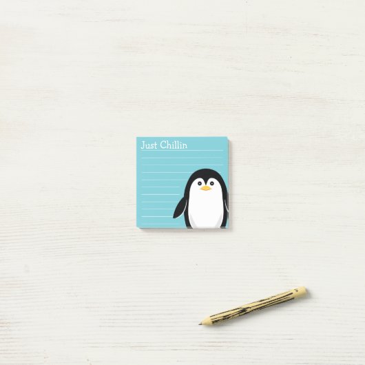 Alleen Chillin Baby Penguin Post-it® Notes (Op bureau)