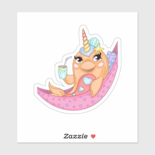 Alleen Chillin Narwhal Sticker (Vel)