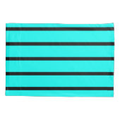 ALLEEN COLOR STRIPES - turquoise + uw rug. Kussensloop (Achterkant-Links)