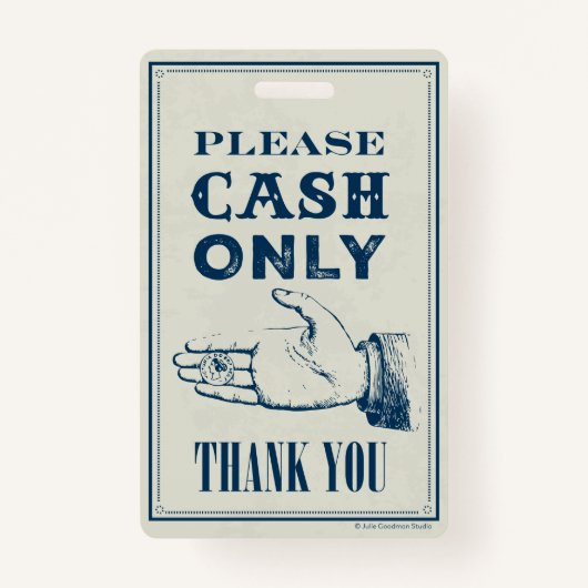 Alleen contant geld, afkorting (klein) badge (Voorkant)