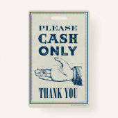 Alleen contant geld, afkorting (klein) badge (Achterkant)