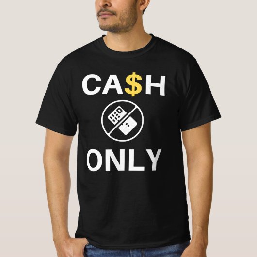 Alleen contant geld. - Funny Taxi Quote T-shirt (Voorkant)