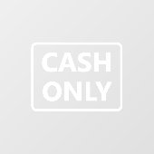 Alleen contanten raamsticker (Vel)