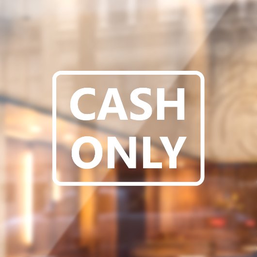 Alleen contanten raamsticker (Vel 2)