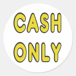 Alleen contanten ronde sticker