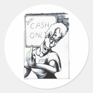 Alleen contanten ronde sticker