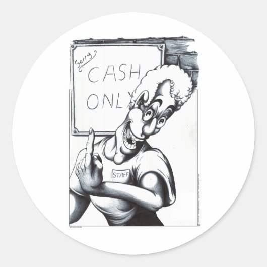 Alleen contanten ronde sticker (Voorkant)