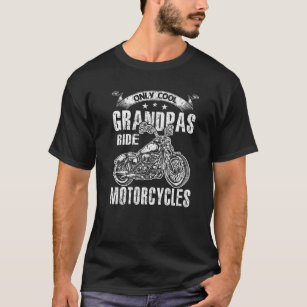 Alleen Cool Grandpas Rides Motorcycli Funny Father T-shirt
