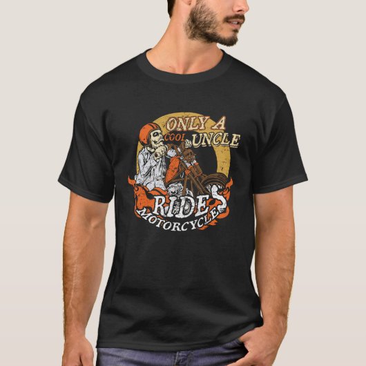 Alleen Cool Uncle Rides Motorcycles Vaderdag T-shirt (Voorkant)