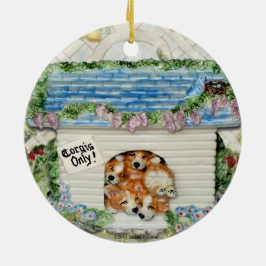 "Alleen Corgis!" ornament (Achterkant)